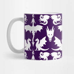 White Dragons Pattern on Purple Cheeky Witch® Mug